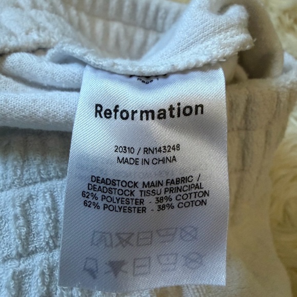 Reformation Fiji Top and Shorts Set in White Terry - Size Medium - Picture 5 of 5